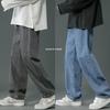 Men's 2024 Autumn Straight Leg Wide Jeans - Durable, Trendy, Versatile, Casual, Floor-Length, Loose Fit