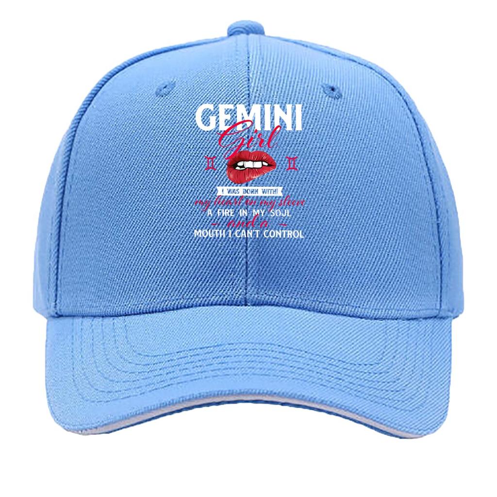 Gemini Girl Red Lip Inspirational Sandwich Baseball Cap