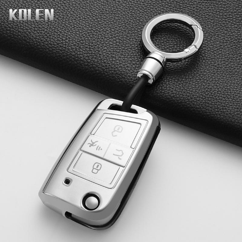 For Vw Volkswagen Golf 7 Mk7 Tiguan Mk2 For Seat Ateca Leon Fr 2 Ibiza Tpu Car Remote Key Cover Case Smart Keyless Accessories