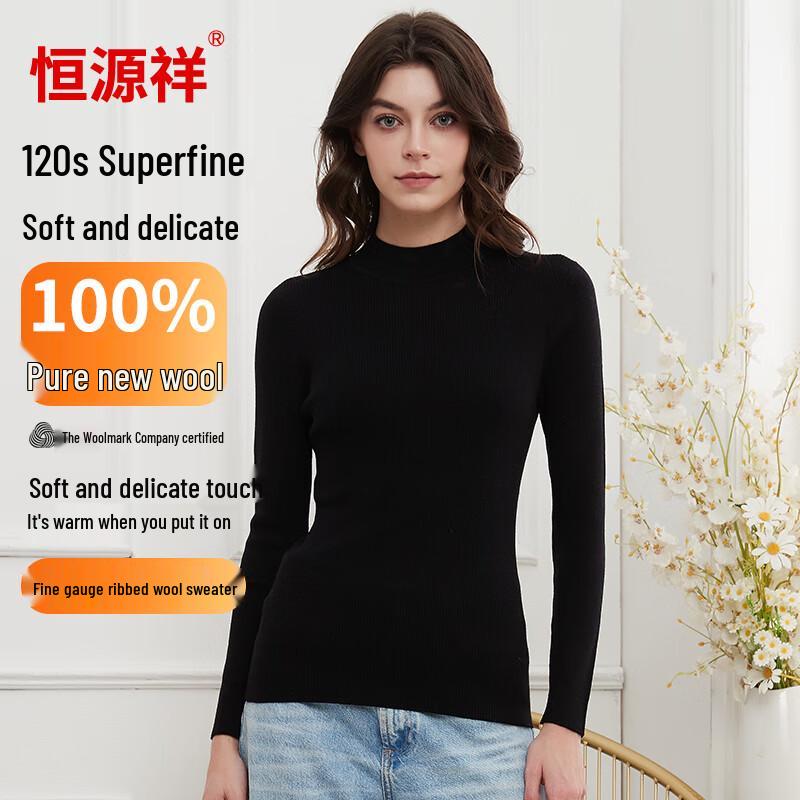 Hengyuanxiang Women's 100% Wool Knit Sweater