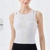 Women's Faux Two-Piece Medium Support Sports Bra Vest