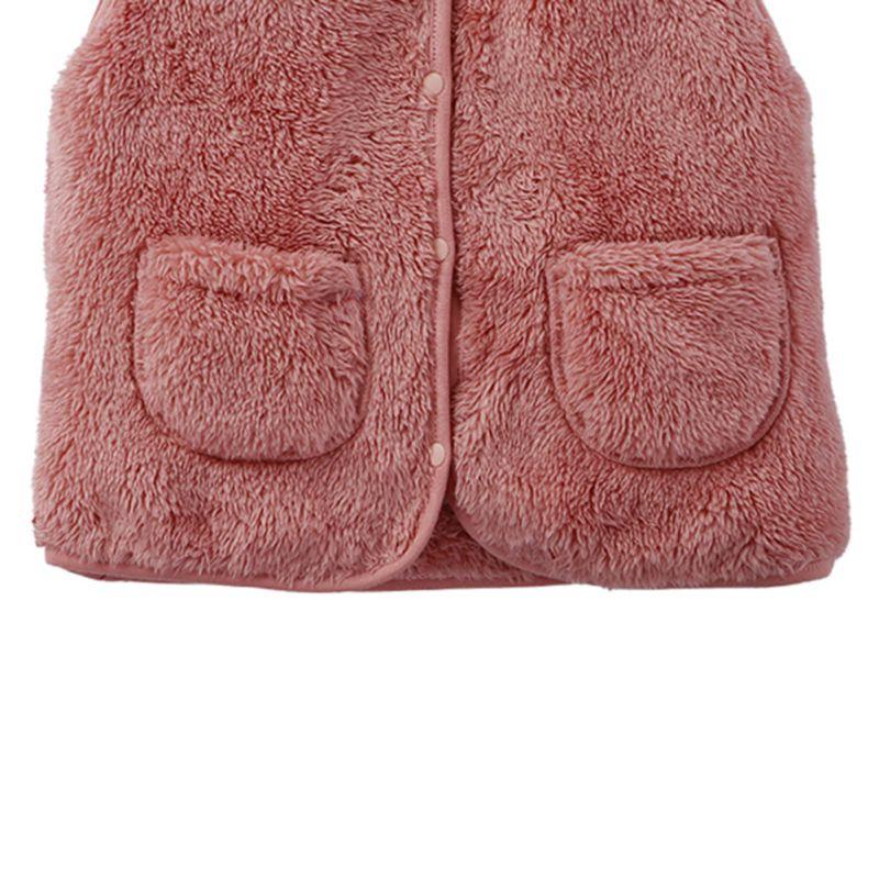 1-5 Years Kids Warm Fleece Vest Sleeveless Button Top