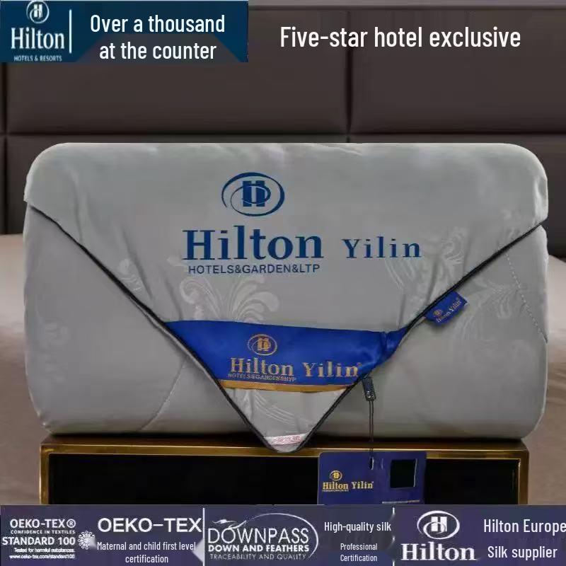 Hilton Hotel Silk Quilt for All Seasons – Double Student Dormitory Cotton Gift Quilt
