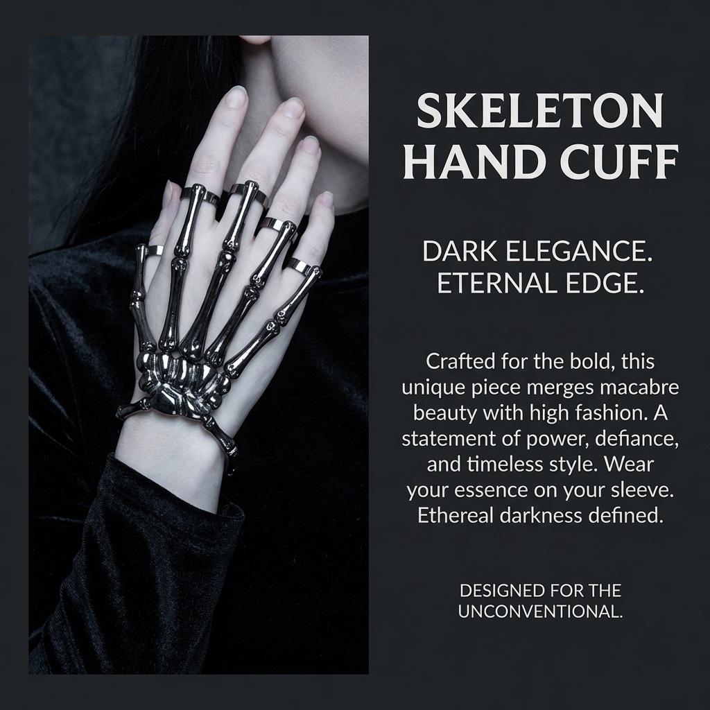 Halloween Skeleton Hand Set, Punk Ghost Hand Suffocating Necklace, Swing Earrings, and Accessories for Role Playing Festival Party Costumes