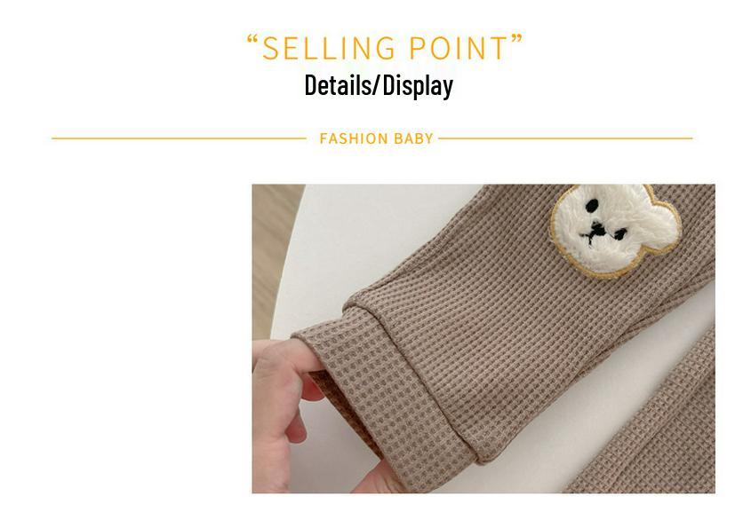 Waffelstrick-Bärenhose für Babys – Lässige koreanische Hose für Jungen & Mädchen
