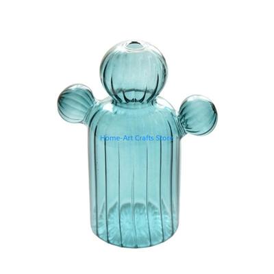 Y3NA Cactus Shaped Flower Vase Glass Pen Bottle Flower Arrangement Home Decorations