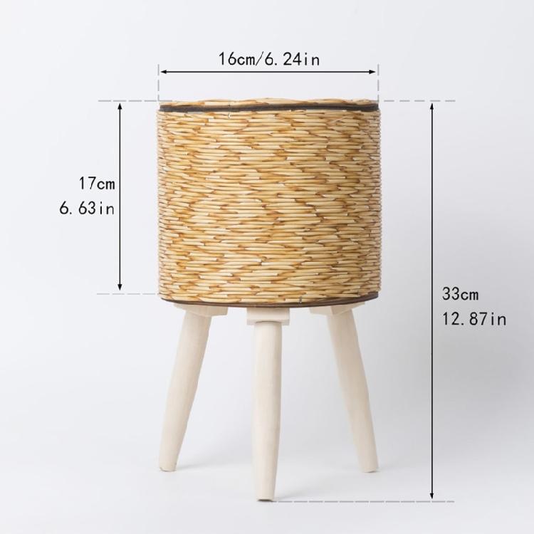 Handcrafted Yellow Rattan Plant Stand Durable And Portable Holder For Showcasing Green In Homes Offices Or Patios