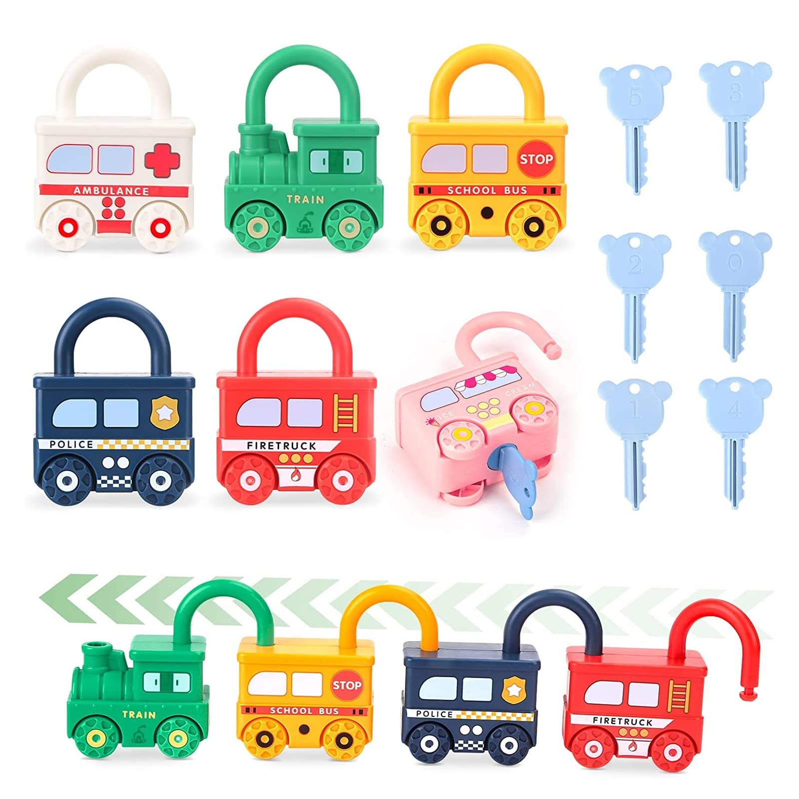 

TOMMYFIELD Key Toy Car Toy Montessori with Keys for Kids 6 Pieces 6+