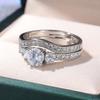 Female Crystal White Round Women Ring Bridal Set Brand Luxury Promise Engagement Ring Vintage Bridal Wedding Rings Women