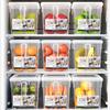Refrigerator Organizer Transparent Food Box with Handle Lid Food-Grade Fridge Organizer Storage Bin for Fruits Vegetables Salads