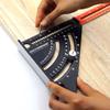 Portable Metric Triangle Angle Ruler 2 in 1 Aluminum Alloy Protractor Folding Multi-function Carpentry Triangle Ruler