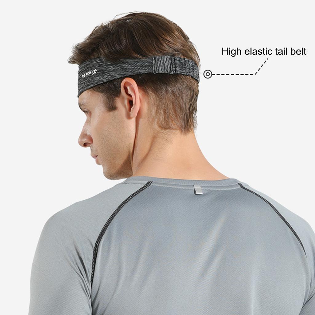 Ice Silk Sweatband for Men Sports Headband Running Cycling Gym Workout Non Slip Elastic Sweat Wristband Head Wrap