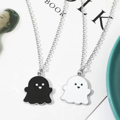 All Match Clavicle Chain Elegant Simple Dress Up Unique Ghost Pattern Pendant Necklace for Valentine Day