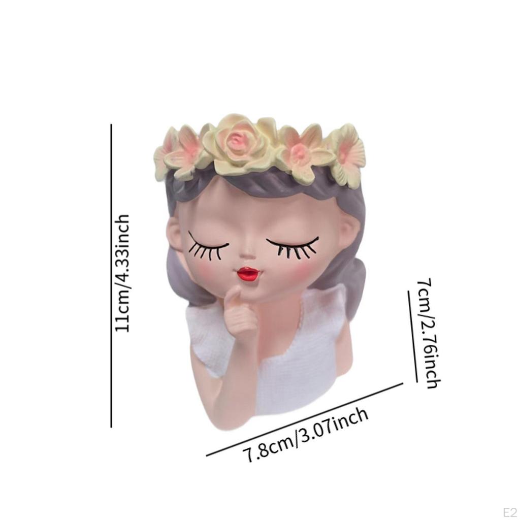 Fairy Head Flower Pot Creative Holder for Photos in Garden Or Party Settings