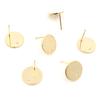 20pcs 6/8/10/12mm 316 Stainless Steel Gold Plated Pin Findings Stud Earring With Hole Connector For DIY Jewelry Making Supplies