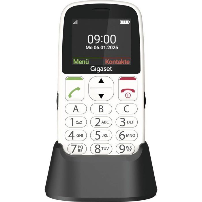 Gigaset GL395 Téléphone Portable Touche SOS, Protégé Contre Les Projections D'eau, Protégé Contre La Poussière Blanc