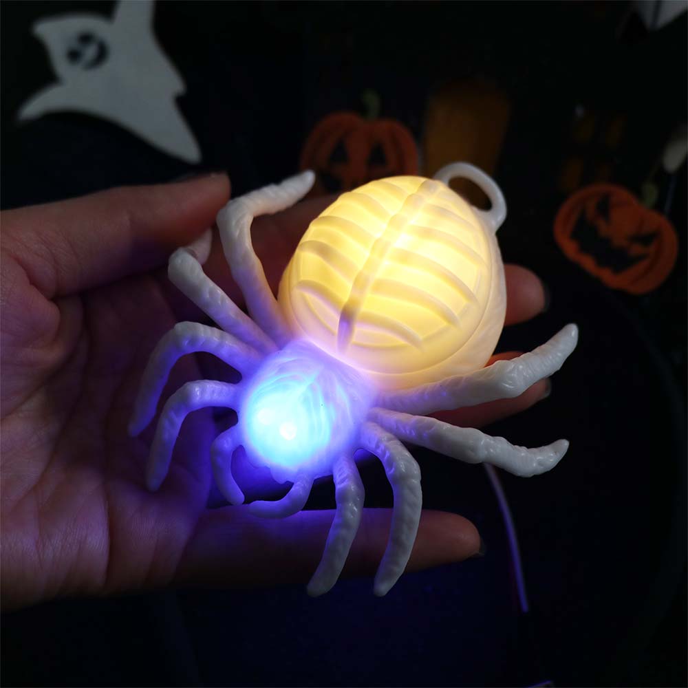 Realistic Halloween Glowing Spiders Light Waterproof LED Spiders Light  Haunted House