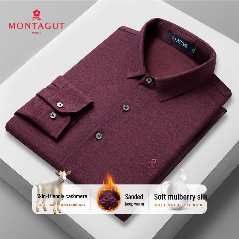 MONTAGUT Men s Warm Cashmere & Silk Blend Shirt 54