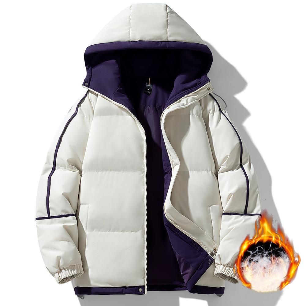 Herren Kapuzen-Pufferjacke Baumwollmantel Paar Freizeitjacke