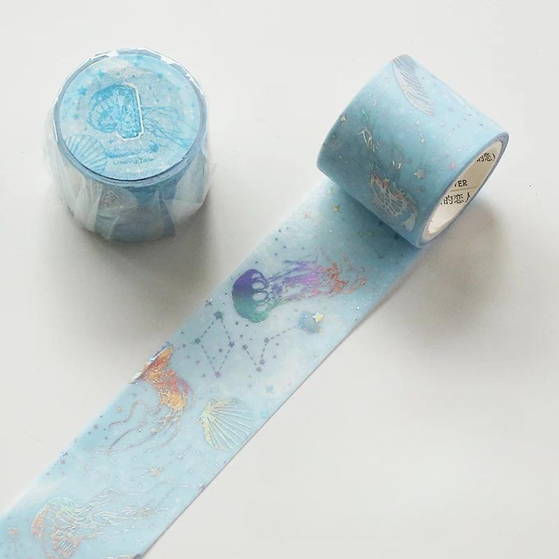 Fantasy Astrolabe Stars Moon Planet Laser Hot Silver Decorative Masking Washi Tape Adhesive Tape DIY Scrapbooking Sticker Label
