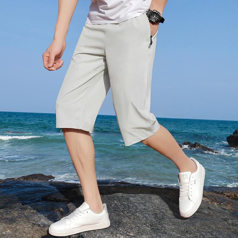 

Men s Ice Silk Quick-Dry 7-Point Outdoor Sports Casual Plus Size Beach Shorts 8XL світло-сірий колір