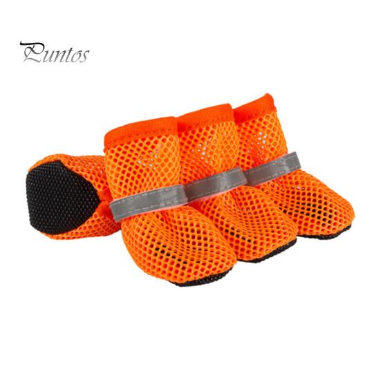 4Pcs Dog Shoes Breathable Pet Shoes Outdoor Dog Booties Summer Hot Pavement Dog Paw Protectors for Walking Hiking Running