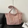 Einfache einfarbige Cord-Umhängetaschen für Damen, große Kapazität, Mehrzwecktasche, Damen-Tragetasche, lässige tragbare Damen-Handtaschen