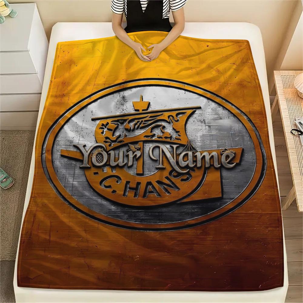 1PC Fc Hans Crest Custom Name Patterned Flannel Blanket Suitable For All Seasons For Home Decor Warmth And Comfort Gifts Holiday Present