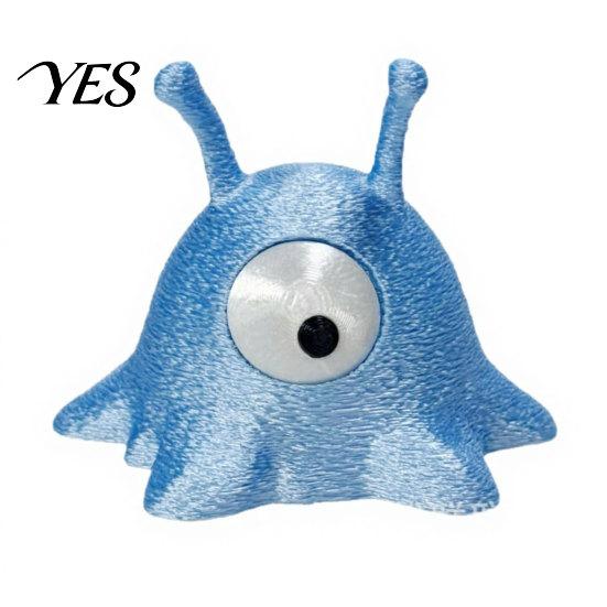 Alien Tentacle Decoration 3D Printed One-Eyed Ornament, One-Piece Molding One-eyed Toy Figure with Flashing Blue Pearlescent Texture, Desktop