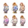 Rhinestone Bling Pocket Mirror Keychain Double-sided Round Folding Makeup Mirror Wristlet Bag Charm for Handbag Purse Travel Accessory