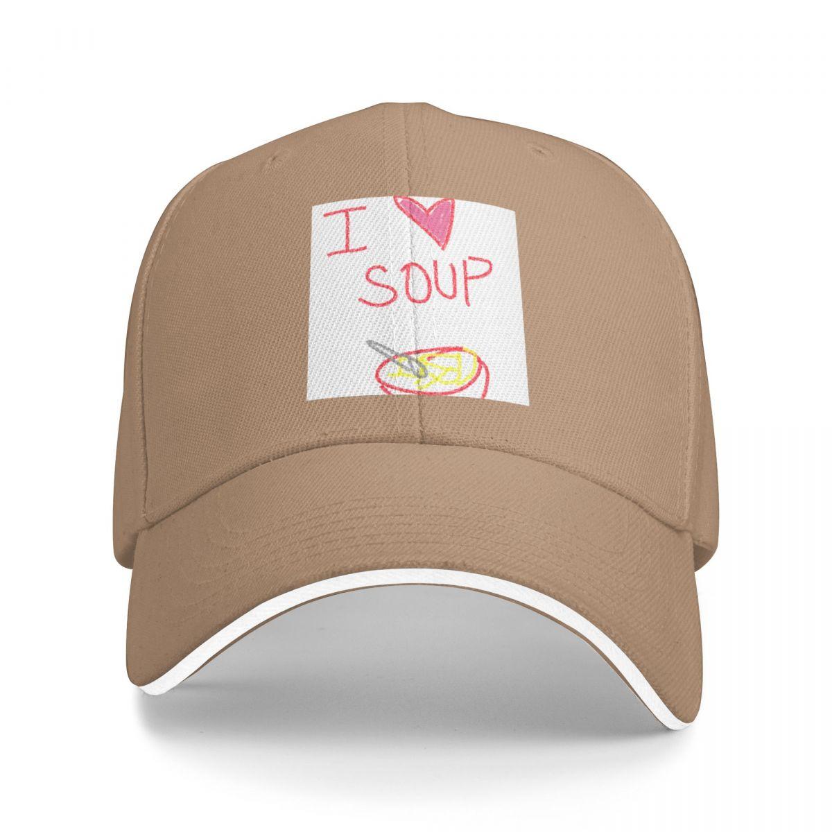 

I love soup Baseball Cap Hat Beach Wild Ball Golf Wear Luxury man cap Men Womens