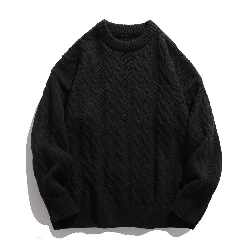 

Hanlu Unisex Retro Japanese Round Neck Sweater - Autumn/Winter Loose Knit XL