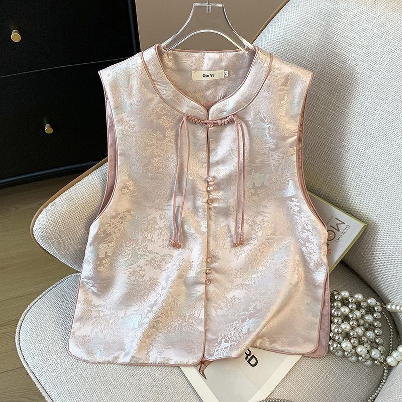 

Улучшенный жилет женский осенне-зимний жилет на пряжке вышитый жилет антикварный жилет 3XL (recommended 138-75 kg)