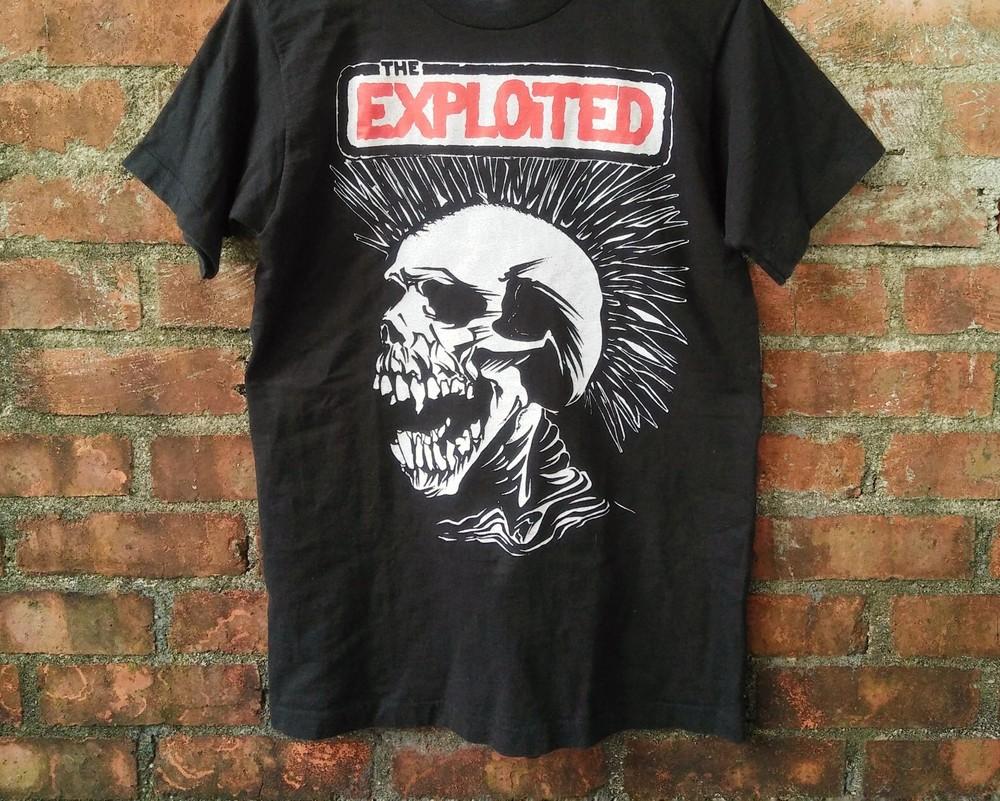 Vintage 90s The Exploited Band Heavy Cotton Black Full Size Unisex Shirt TR605 Unisex T-Shirt