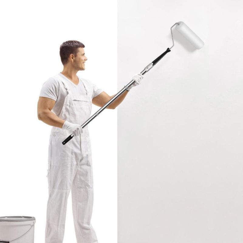 Adjustable Stainless Steel Paint Roller Set Long Household Wall Painting Tool Extendable Roller Poles Easy to Use