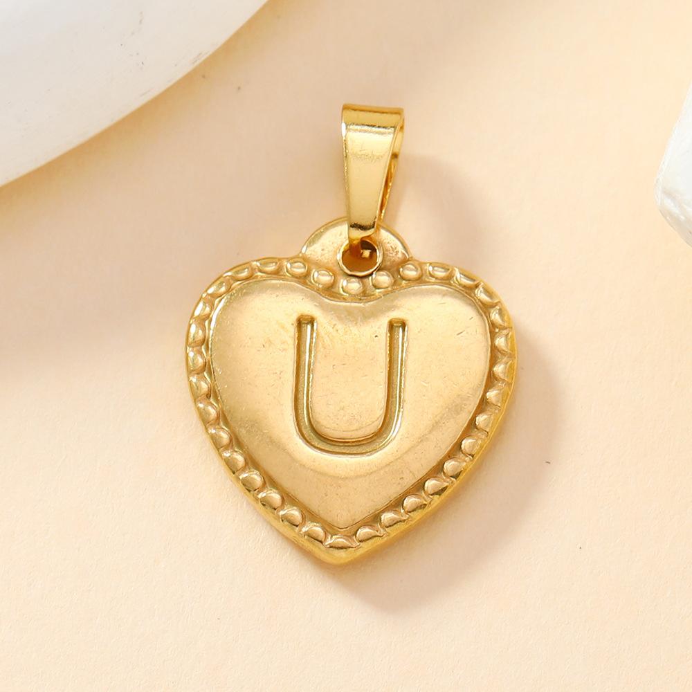 316L Stainless Steel Initial Necklace Letter Heart Pendant Chain For Women Jewelry Accessories