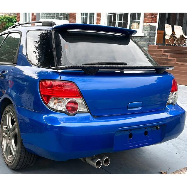 For 2001-2007 Subaru Impreza WRX Touring Wagon Middle Rear Trunk Lid Spoiler Wings Car Exterior Black Carbon Tuning Accessories