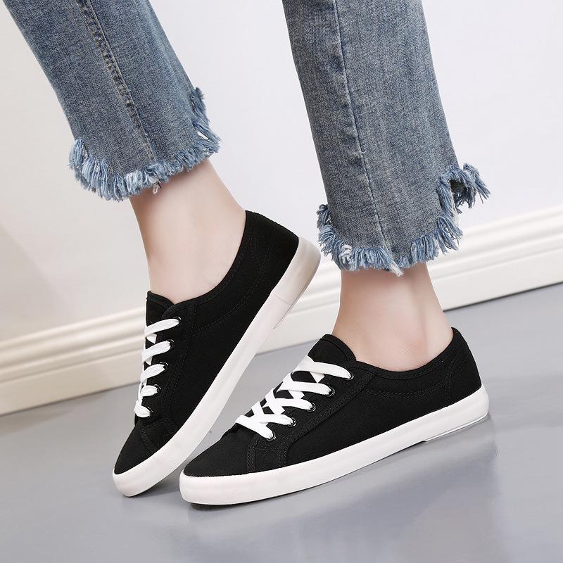 Yuanbu C030 Low-Top Breathable White Canvas Sneakers - Unisex Casual Lace-Up Shoes