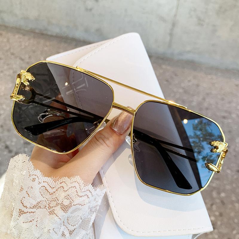 Multilateral Toad Glasses Male And Female Sunscreen Sunglasses Personalized Leopard Head Decorative Sunglasses