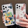 Butterflies Printed Soft TPU Clear Shockproof Casing Protective Cover Transparent Full Back Case with 1 Card Slot Holder