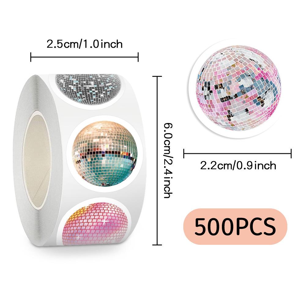 

500 наклеек/рулон Диско Ролл Наклейки Наградные Наклейки Декоративные Наклейки для Опечатывания Чехла Телефона Журнальная Лента