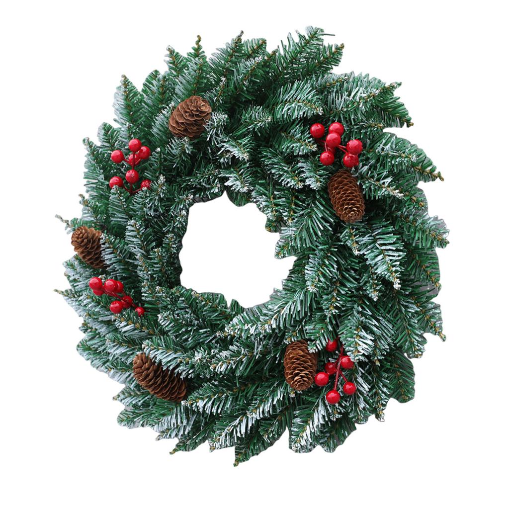 Christmas Pine Cone Wreath Hanging Ornament Fake Flower Garland for Wedding Arch Party Wall Garden Ceremony
