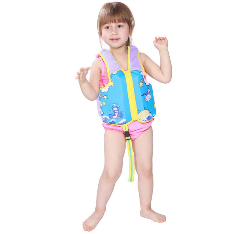 Letnie dziecięce kamizelki ratunkowe bez rękawów do pływania dla dzieci Chłopcy dziewczęta Regulowane kamizelki ratunkowe Cartoon Balanced Flotation Swimsuit