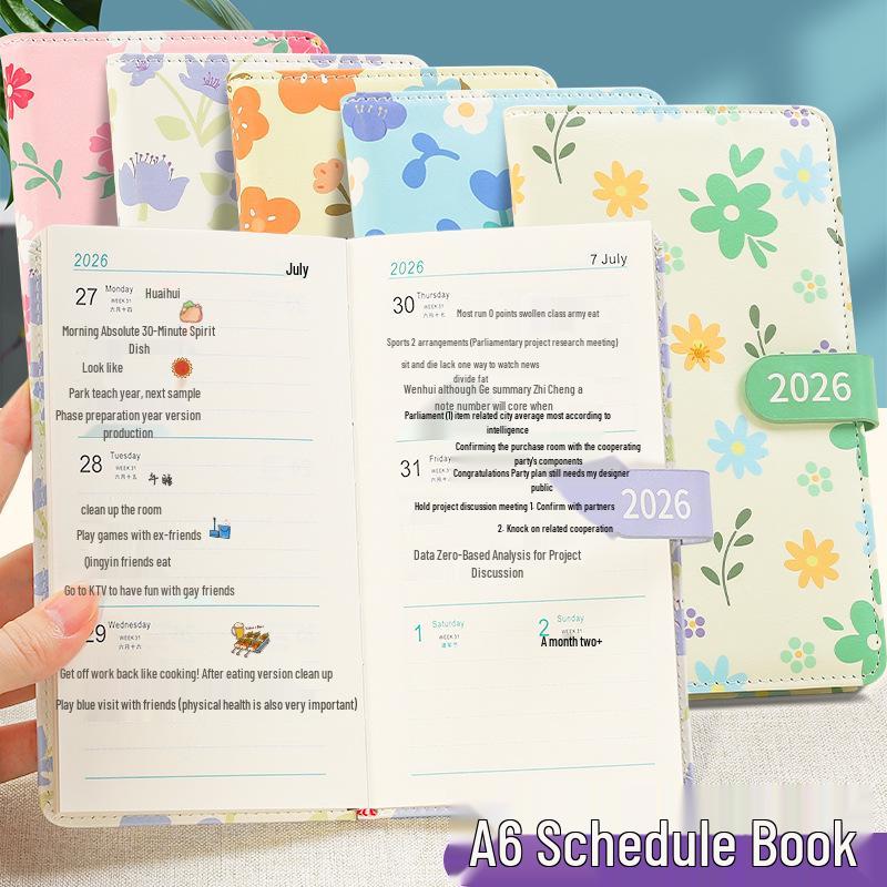 A6 Portable Planner: Daily, Weekly & Monthly To-Do List Notebook
