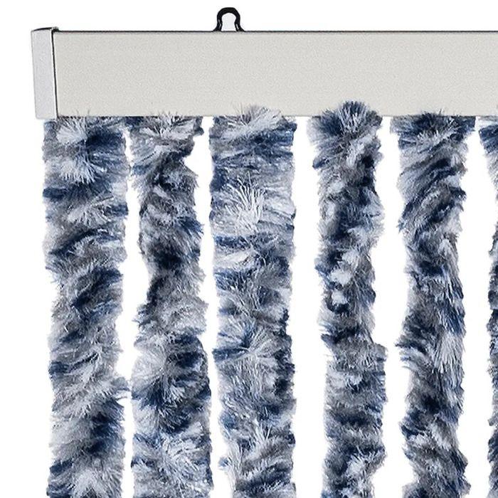 VidaXL Fly Curtain Blue and White 100x230 Cm Chenille 377372