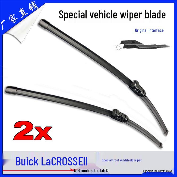 Buick LaCrosse Windshield Wiper, Square Head Button Interface, Fits 2016-2018 Models, Boneless Design
