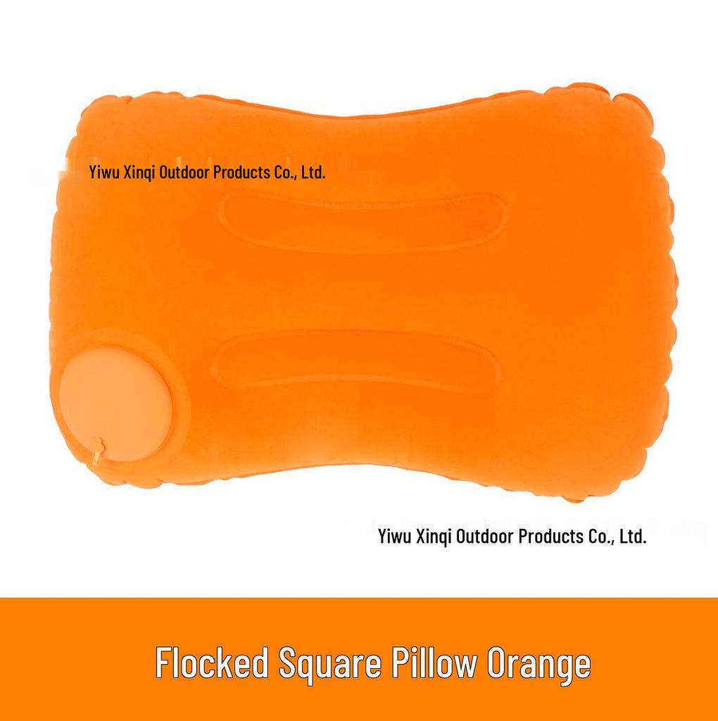 Inflatable U-Shaped Velvet Neck Pillow - Travel Essential, Foldable & Portable