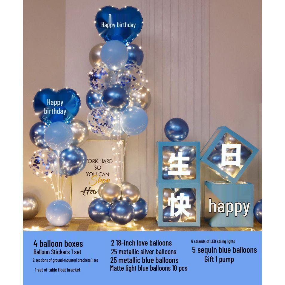 Luminous Happy Birthday Balloons for Adult & Baby Parties - Boys & Girls First Birthday Decoration