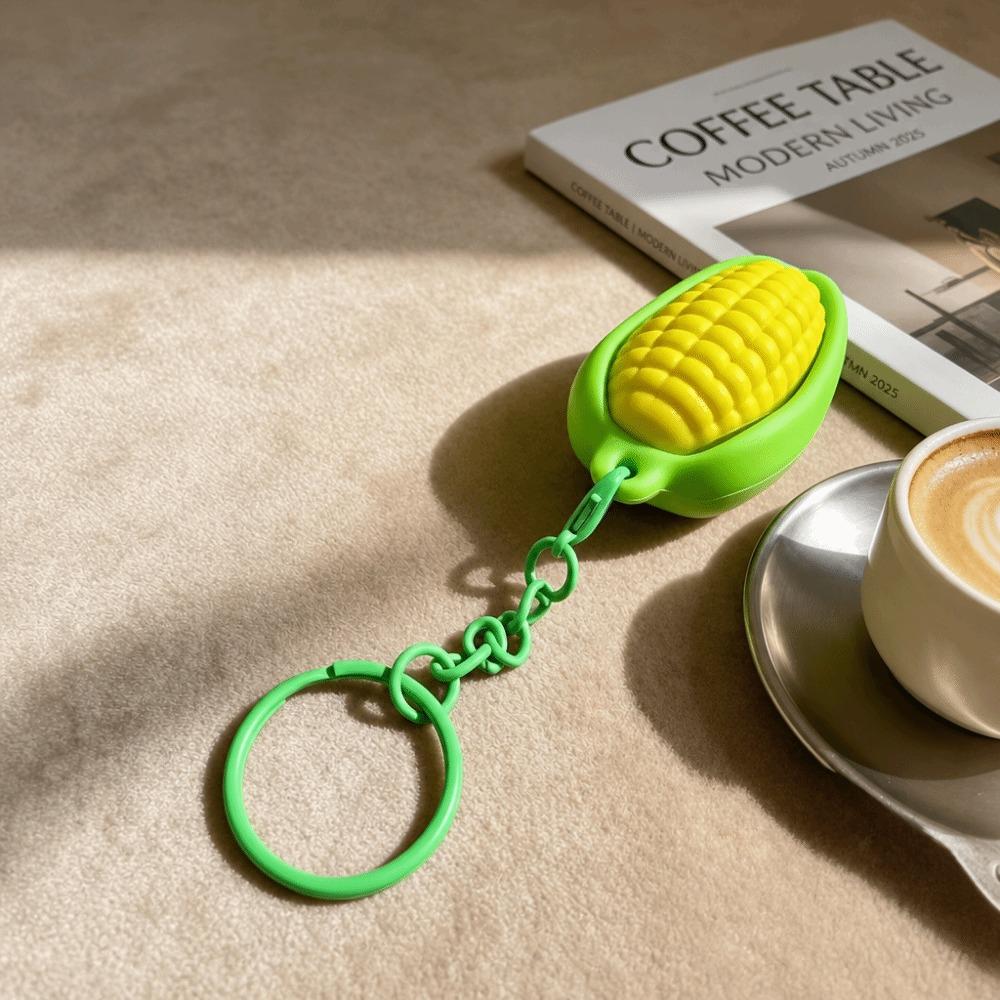Cartoon Anti-stress Toy Pendant Finger Button Foods Clicker Key Chain  Decompression Gift