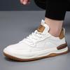 Leather Men's Shoes Thick-soled Breathable Hollow Casual Hole Shoes Men's Spring New White Shoes Tide